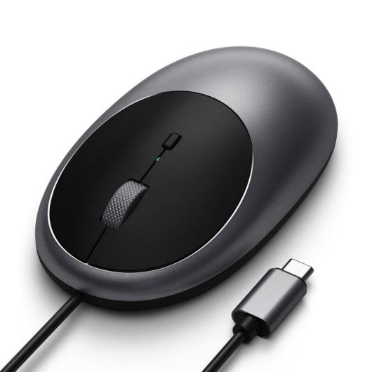 Ratón Satechi C1 Ambidextro USB Tipo C 3200 DPI Negro Gris Cable