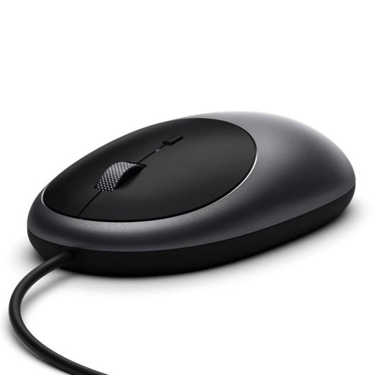 Ratón Satechi C1 Ambidextro USB Tipo C 3200 DPI Negro Gris Cable
