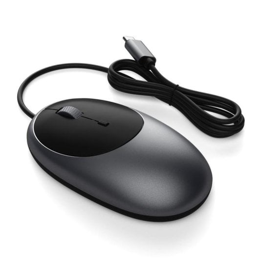 Ratón Satechi C1 Ambidextro USB Tipo C 3200 DPI Negro Gris Cable