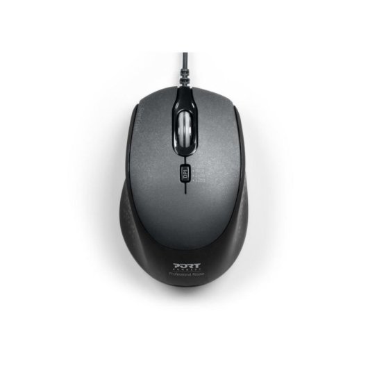 Maus Port Designs 900711 USB Typ A 3200 DPI Schwarz Rechtshänder