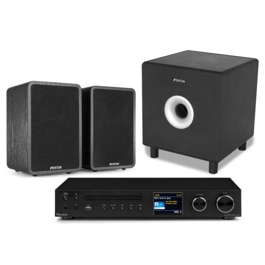Fenton Sistema de sonido doméstico 2.1 Bluetooth DAB+ FM 200 W RMS Subwoofer