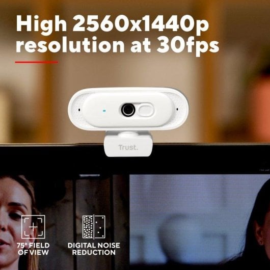 Cámara web Trust Tomar 2K QHD Blanca