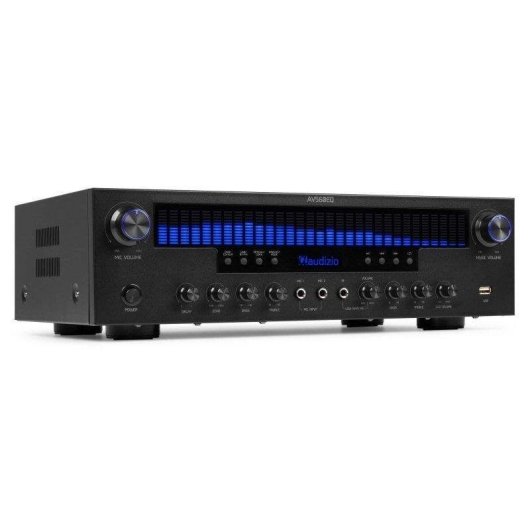Amplificador Audizio AV560EQ 390W RMS 5.1 Bluetooth USB FM Karaoke