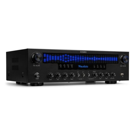 Amplificador Audizio AV560EQ 390W RMS 5.1 Bluetooth USB FM Karaoke