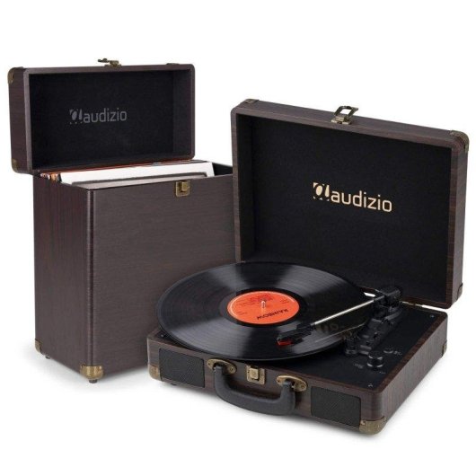 Tocadiscos Audizio RP116DW Bluetooth Bidireccional Estuche RC32 Marrón