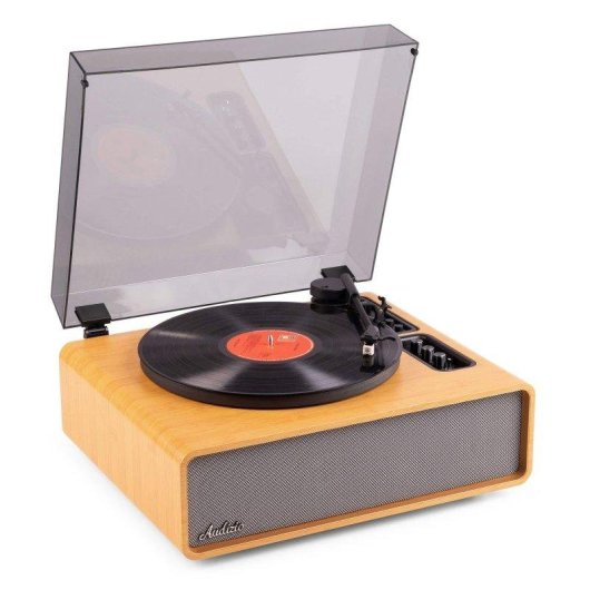 Tocadiscos Audizio Laredo 160W RMS Bluetooth In/out Altavoces Integrados Bambú