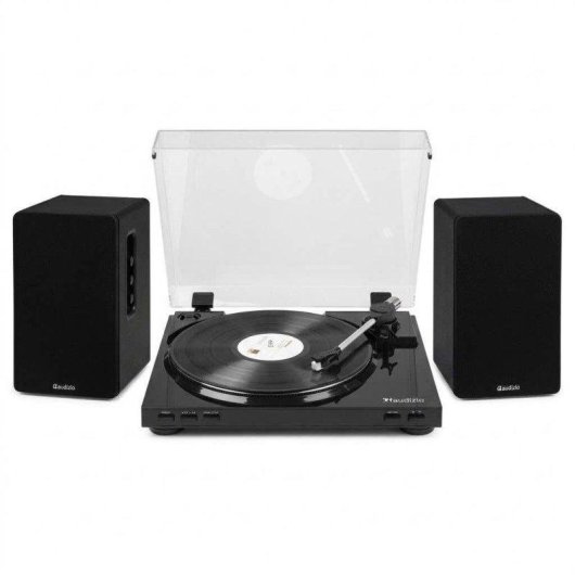 Tocadiscos Audizio RP310 + KS01 80W RMS Bluetooth USB RCA Negro