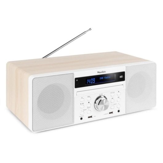 Microcadena Audizio Prato 60W RMS DAB+/FM Bluetooth CD USB AUX Blanco