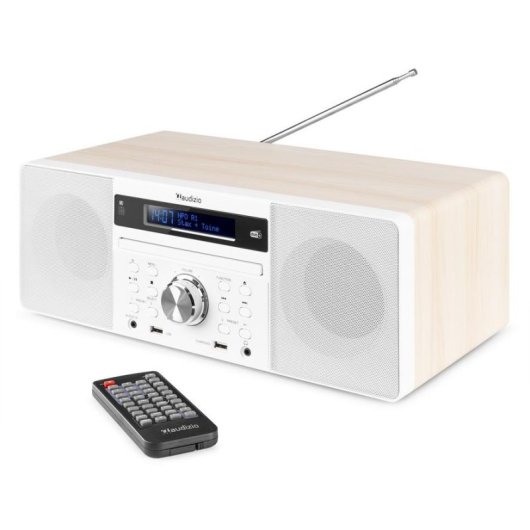 Microcadena Audizio Prato 60W RMS DAB+/FM Bluetooth CD USB AUX Blanco