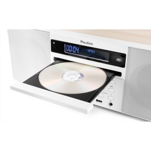 Microcadena Audizio Prato 60W RMS DAB+/FM Bluetooth CD USB AUX Blanco