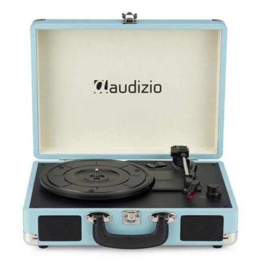 Tocadiscos Audizio RP116BL Bluetooth AUX USB para MP3 Tracción por correa, azul