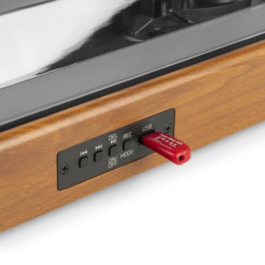 Tocadiscos Audizio RP335 80W RMS Bluetooth USB Grabación MP3 Madera