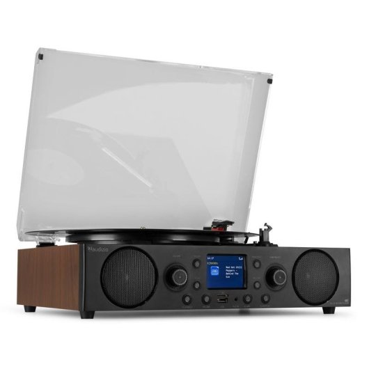 Tocadiscos Audizio Tulsa 60W RMS Bluetooth 5.0 Radio DAB+/FM LCD