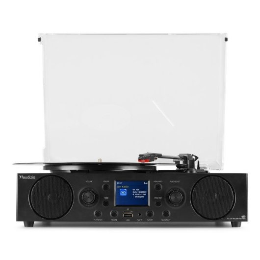Tocadiscos Audizio Tulsa 60W RMS Bluetooth 5.0 Radio DAB+/FM LCD