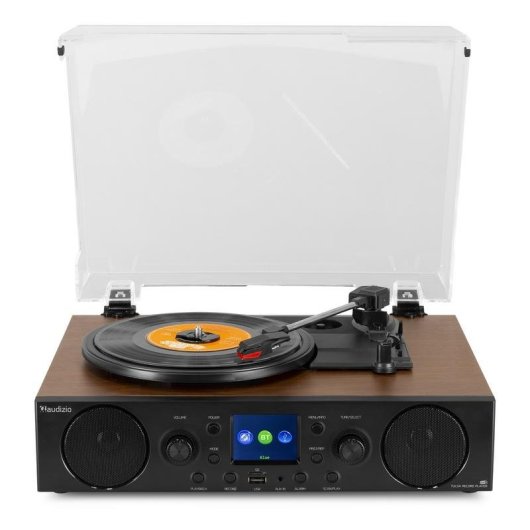 Tocadiscos Audizio Tulsa 60W RMS Bluetooth 5.0 Radio DAB+/FM LCD