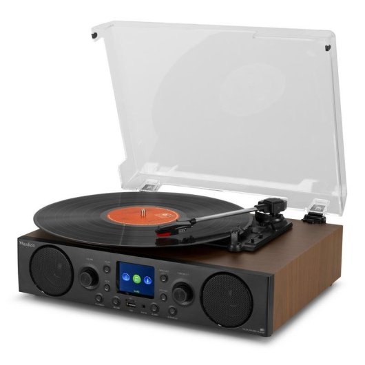 Tocadiscos Audizio Tulsa 60W RMS Bluetooth 5.0 Radio DAB+/FM LCD