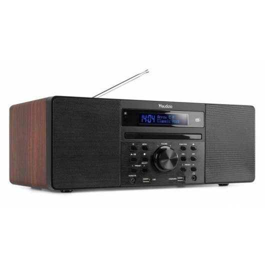 Minicadena Audizio Prato 60W RMS Bluetooth DAB+/FM CD USB Madera