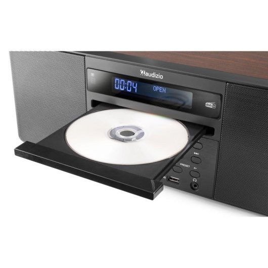 Minicadena Audizio Prato 60W RMS Bluetooth DAB+/FM CD USB Madera