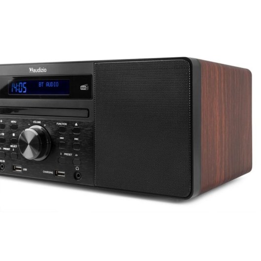 Minicadena Audizio Prato 60W RMS Bluetooth DAB+/FM CD USB Madera
