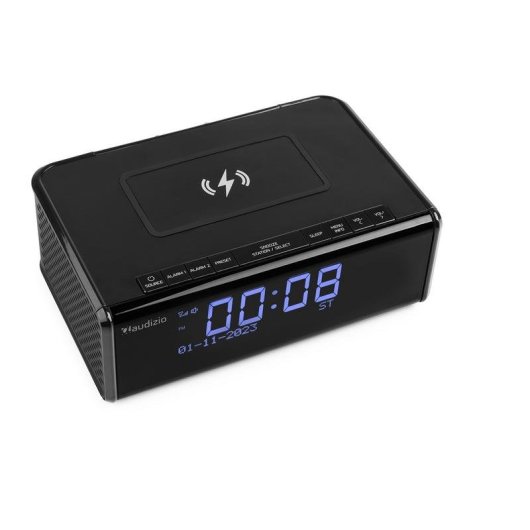 Radio reloj Audizio Cuneo Bluetooth DAB+ FM con carga inalámbrica Qi
