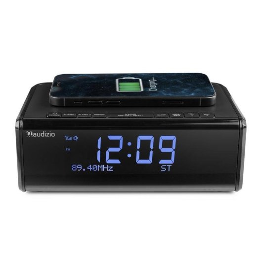 Radio reloj Audizio Cuneo Bluetooth DAB+ FM con carga inalámbrica Qi
