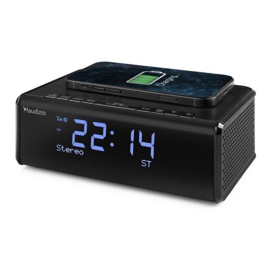 Radio reloj Audizio Cuneo Bluetooth DAB+ FM con carga inalámbrica Qi