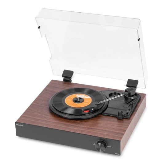 Tocadiscos Audizio RP325W 60W RMS Bluetooth bidireccional Diseño madera