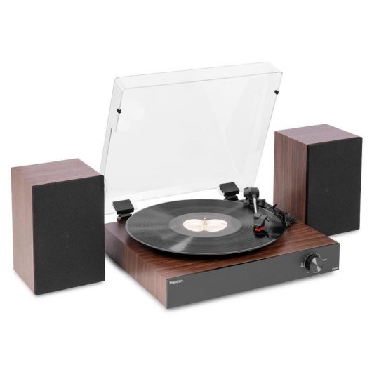 Tocadiscos Audizio RP325W 60W RMS Bluetooth bidireccional Diseño madera