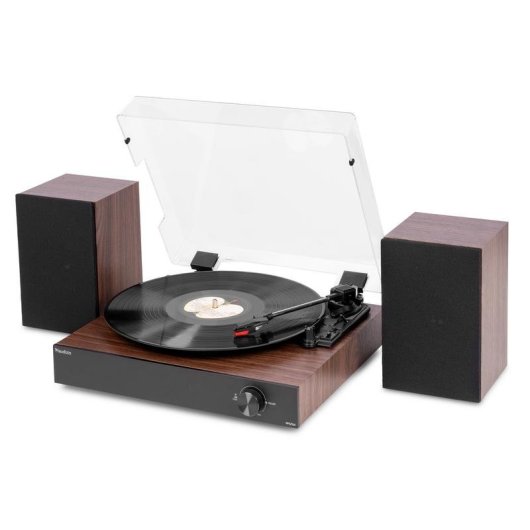Tocadiscos Audizio RP325W 60W RMS Bluetooth bidireccional Diseño madera
