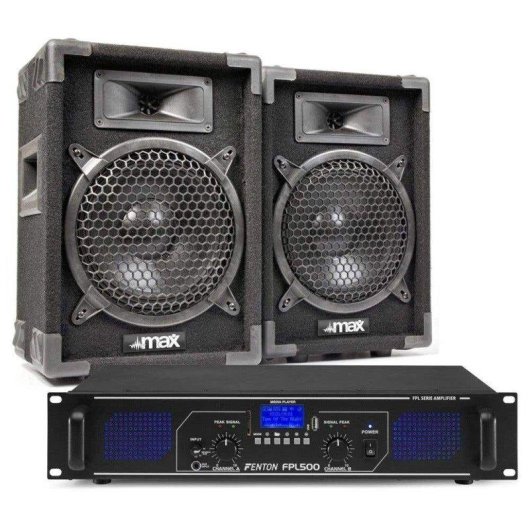 Sistema de sonido Fenton MAX8 800W Bluetooth USB con amplificador digital