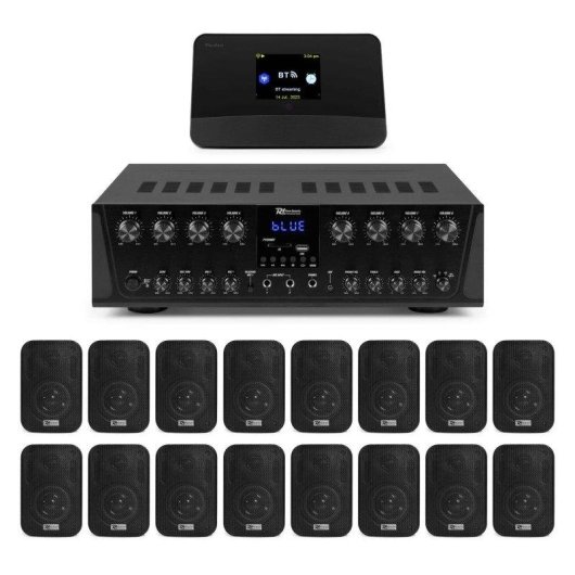 Amplificador Power Dynamics Pv280bt 8 zonas 480W RMS Bluetooth USB SD FM