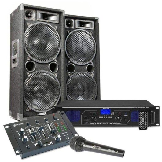 Pack sonido Max MAX212 2800W Bluetooth MP3 2 micrófonos 3 canales