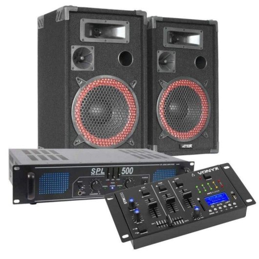Pack sonido Max XEN-3508 500W RMS Bluetooth Mezclador STM3030 USB MP3
