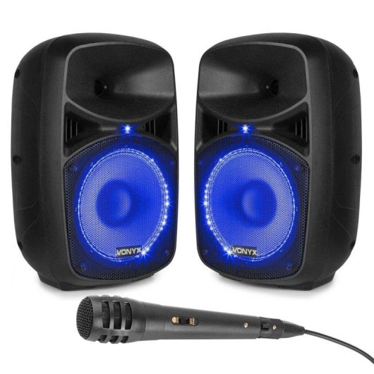 Sistema de sonido Vonyx VPS082A 400W Bluetooth USB SD Micrófono LED