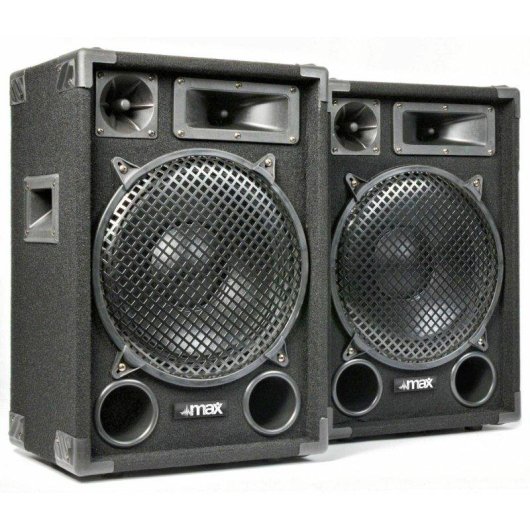 Altavoz Pasivo Max Max12 1400W RMS Woofer 12" Bornera Jack Soporte Trípode