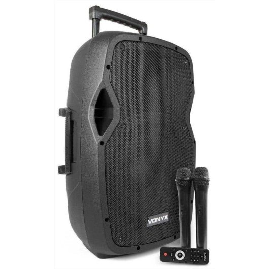 Altavoz portátil Vonyx AP1200PA 600W Bluetooth 2 micrófonos UHF USB SD