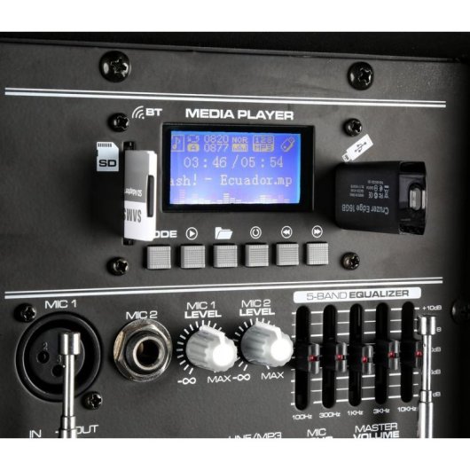 Altavoz portátil Vonyx AP1200PA 600W Bluetooth 2 micrófonos UHF USB SD