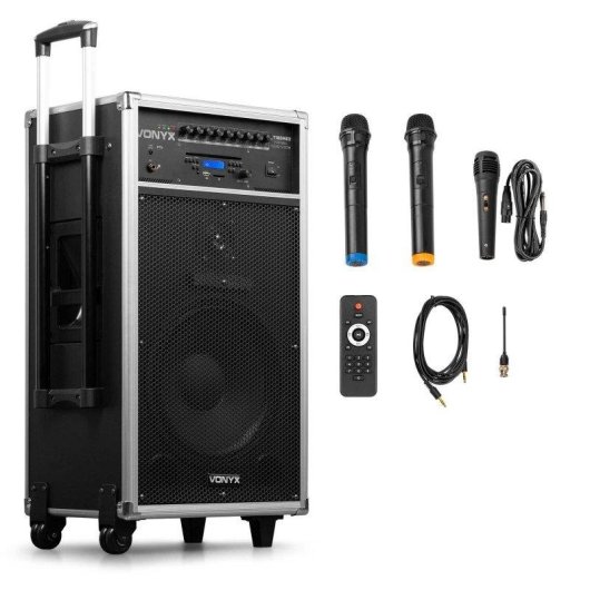 Sistema de megafonía Vonyx ST180 450W RMS Bluetooth CD USB SD Micrófonos UHF