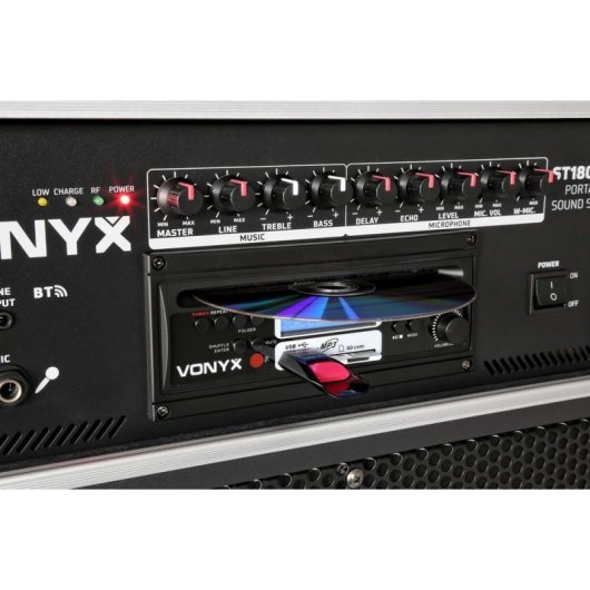 Sistema de megafonía Vonyx ST180 450W RMS Bluetooth CD USB SD Micrófonos UHF