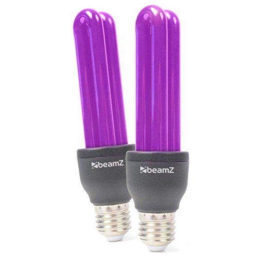 Pack Bombillas Blacklight UV BeamZ BUV27 25W E27 Bajo Consumo