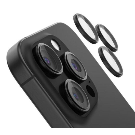 Protector de cámara Belkin ScreenForce para iPhone 16 Pro y Pro Max, vidrio templado 9H, 3 piezas