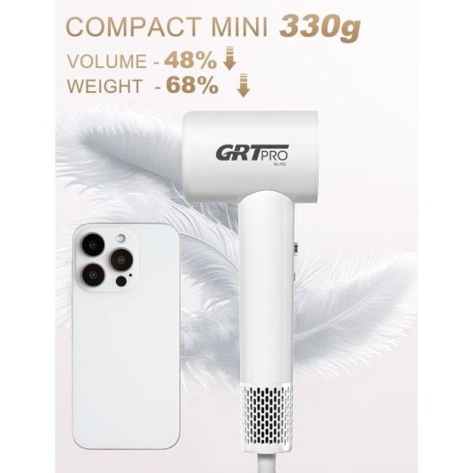 Sèche-cheveux Ionique Professionnel Dam Electronics Mini Air 2200W 4 Températures 2 Vitesses Blanc