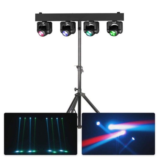 Barra de cabeza móvil BeamZ Panther Quatro con 4 cabezales LED RGBW y trípode