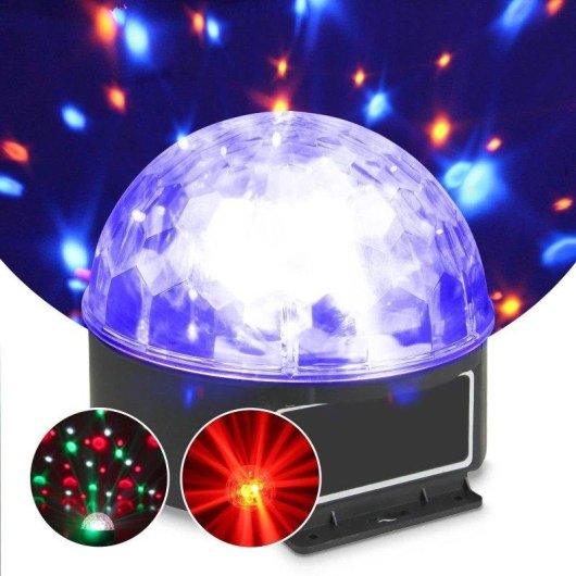 Lámpara de Discoteca LED Max Jelly Ball con 6 LED de Colores