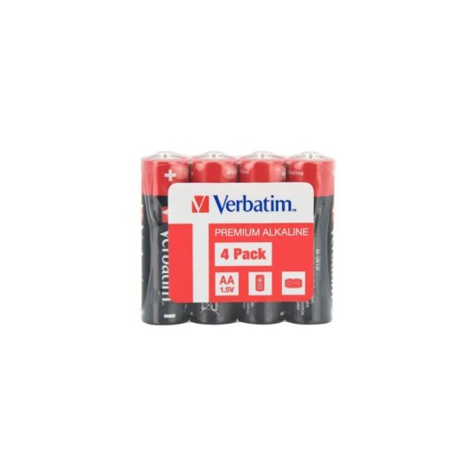 Pile AA Verbatim Alcaline 1,5 V Premium Nero/Rosso Blister 4 Unità
