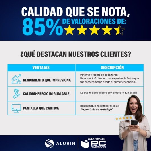 Alurin Flow AIO i5-12400 /16GB/500GB/24" Altura regulable