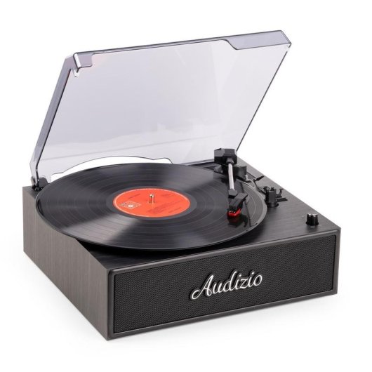 Audizio Reno – Tocadiscos Para Vinilo Con Altavoces Estéreo Integrados Y Bluetooth, Acabado En Color Negro