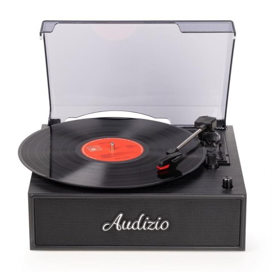 Audizio Reno – Tocadiscos Para Vinilo Con Altavoces Estéreo Integrados Y Bluetooth, Acabado En Color Negro