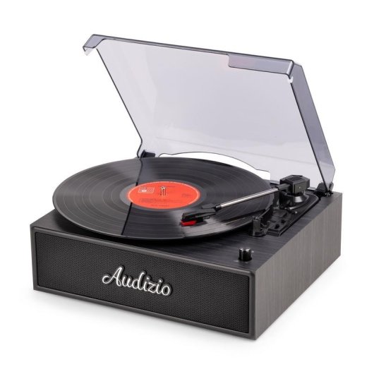 Audizio Reno – Tocadiscos Para Vinilo Con Altavoces Estéreo Integrados Y Bluetooth, Acabado En Color Negro