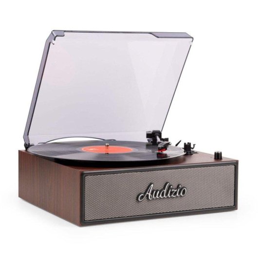 Tocadiscos Audizio Reno-WD Bluetooth Madera 3 Velocidades Altavoces Integrados